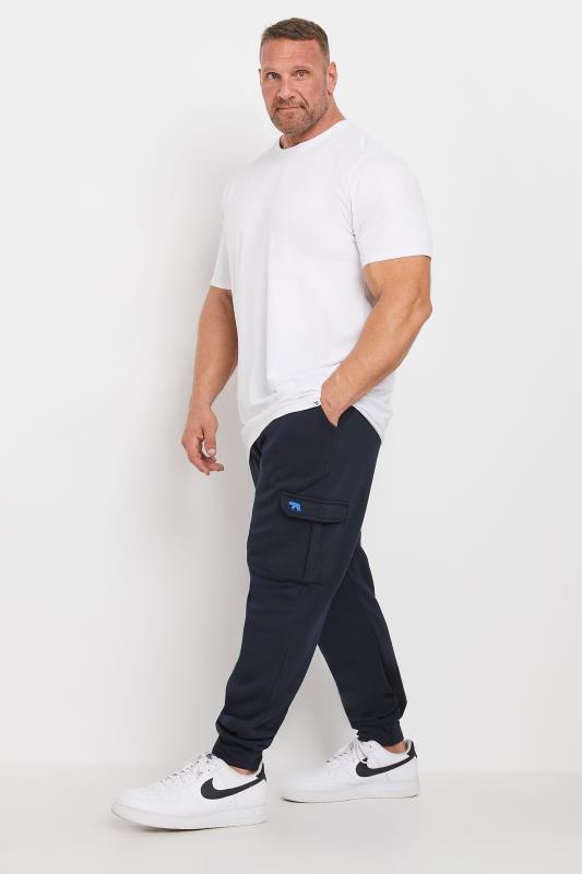 D555 Big & Tall Navy Cargo Pocket Joggers | BadRhino 2