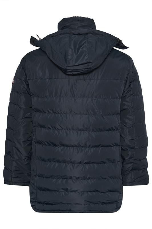 D555 Big & Tall Navy Blue Sherpa Lined Puffer Jacket | BadRhino 2