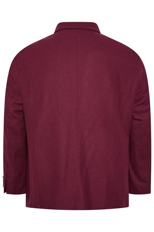 BadRhino Tailoring Big & Tall Burgundy Red Tweed Suit Jacket  2