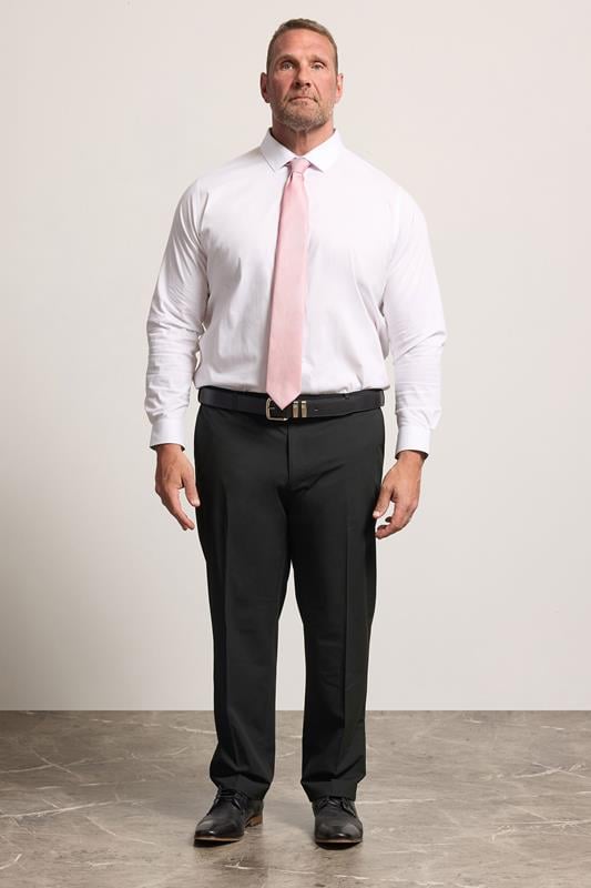 D555 Big & Tall Black Stretch Formal Trousers | BadRhino 1