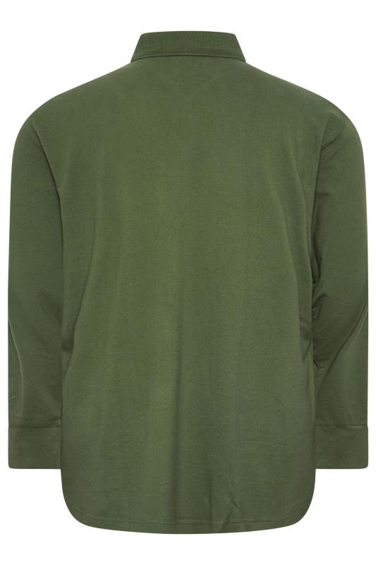 KAM Big & Tall Olive Green Pique Polo Shirt | BadRhino 4