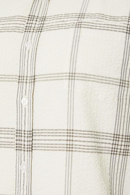 BadRhino Big & Tall Natural Brown Textured Checked Shirt | BadRhino 7