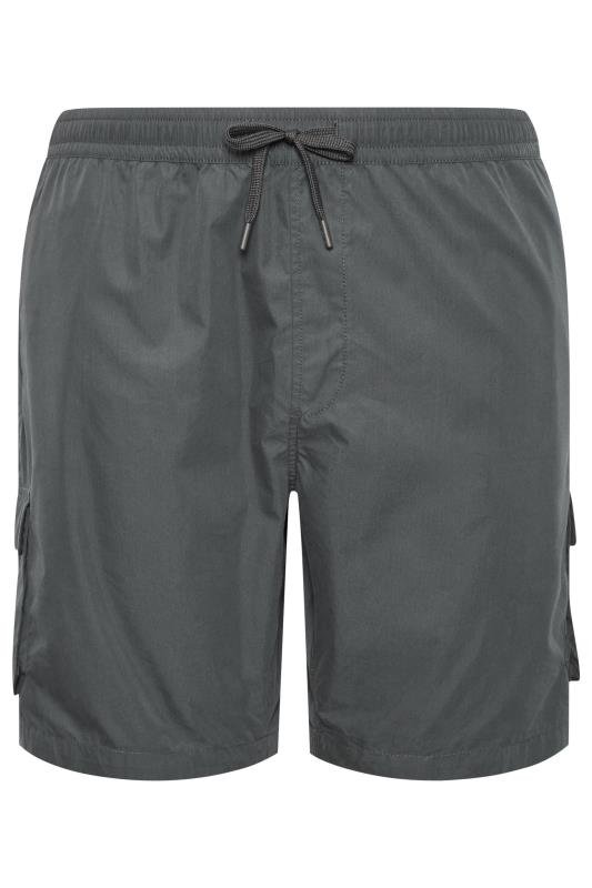 BadRhino Big & Tall Charcoal Grey Crinkle Nylon Cargo Shorts | BadRhino 4