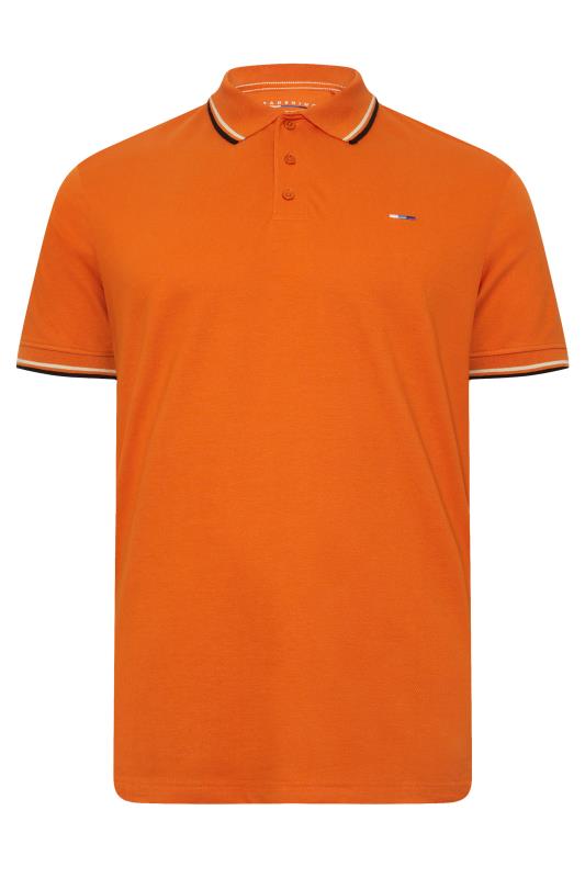 BadRhino Big & Tall Orange Tipped Polo Shirt | BadRhino  4