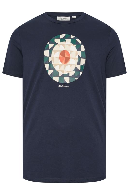 BEN SHERMAN Big & Tall Navy Blue Signature Target Printed T-Shirt | BadRhino 4