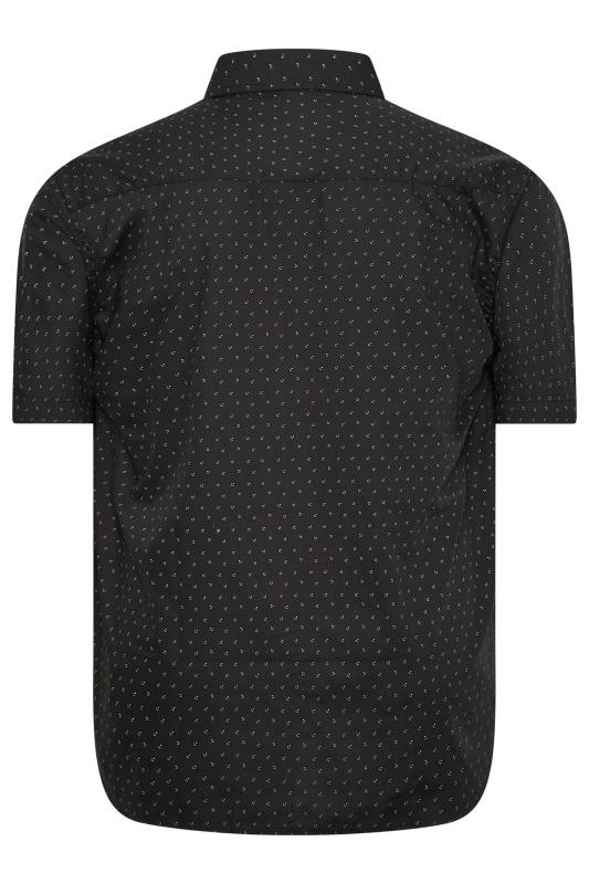 KAM Big & Tall Black & Gold Dobby Print Short Sleeve Shirt | BadRhino 4