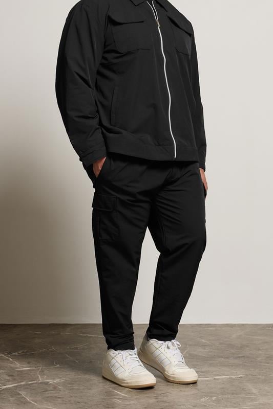 Men's  D555 Big & Tall Black Stretch Open Hem Joggers