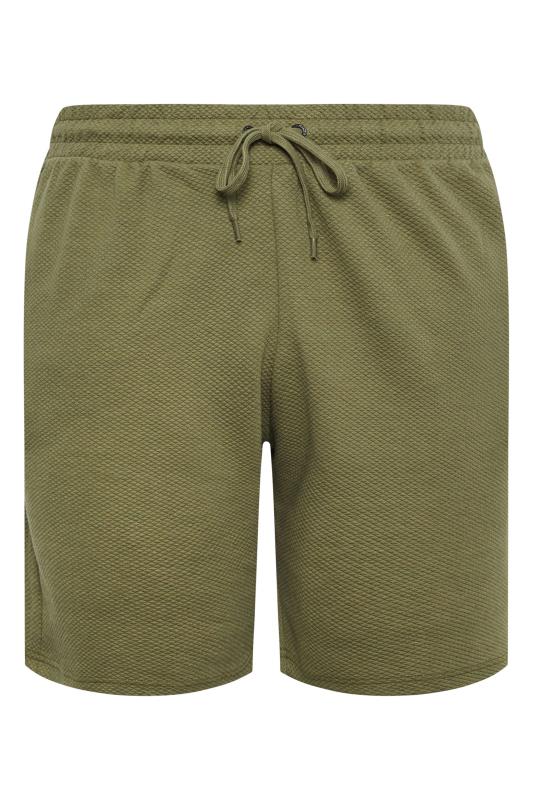Men's  KAM Big & Tall Charcoal Green Dobby Print Shorts