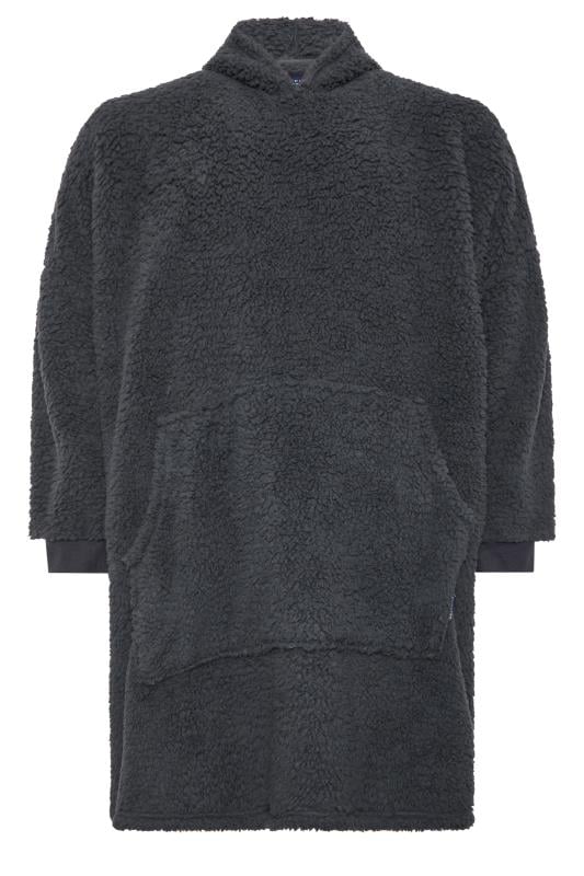 BadRhino Big & Tall Charcoal Grey Fleece Borg Blanket Hoodie | BadRhino 3