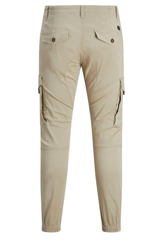 JACK & JONES Big & Tall Stone Brown Cargo Trousers | BadRhino 4