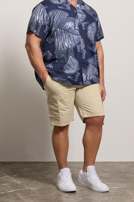  JACK & JONES Big & Tall Crockery Brown Mid Rise Cargo Shorts