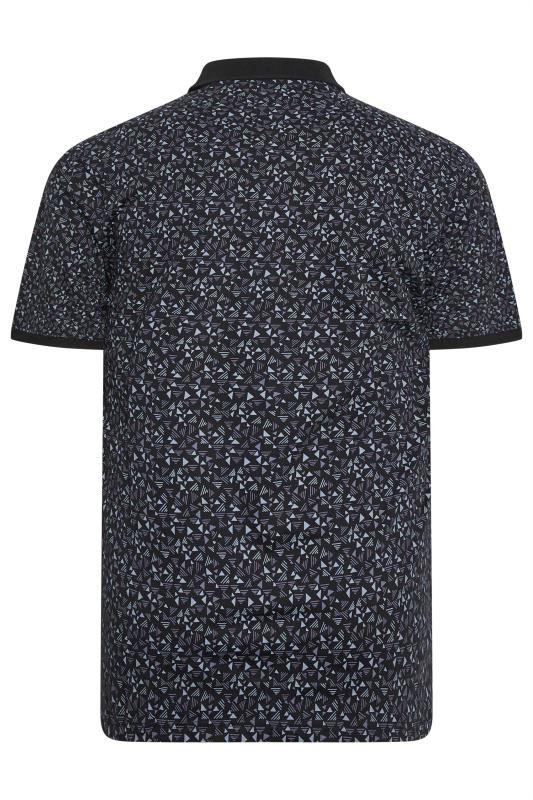 KAM Big & Tall Black Arrow Head Print Polo Shirt | BadRhino 4