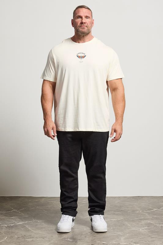 JACK & JONES Big & Tall Antique White Graphic T-Shirt | BadRhino 2