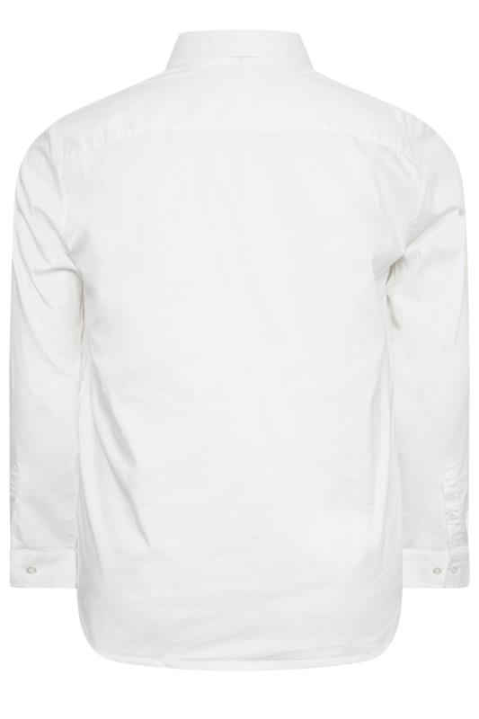 BadRhino Big & Tall White Chest Pocket Oxford Shirt | BadRhino 4