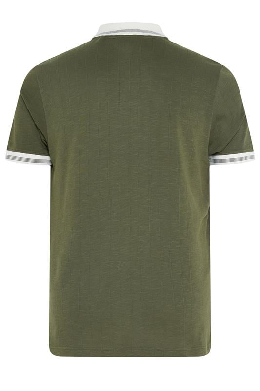 BadRhino Big & Tall Khaki Green Mini Check Polo Shirt BadRhino 6