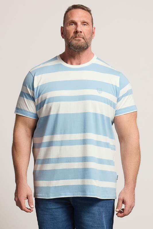  BadRhino Big & Tall Baby Blue Extra Long Stripe T-Shirt