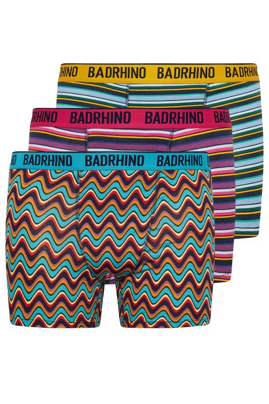 BadRhino Big & Tall 3 Pack Pink Orange & Teal Striped Trunks | BadRhino 4