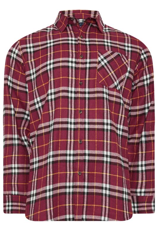 BadRhino Big & Tall Red Long Sleeve Check Shirt | BadRhino 4