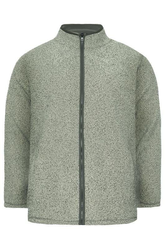 BadRhino Big & Tall Grey Textured Zip Through Fleece | BadRhino 5