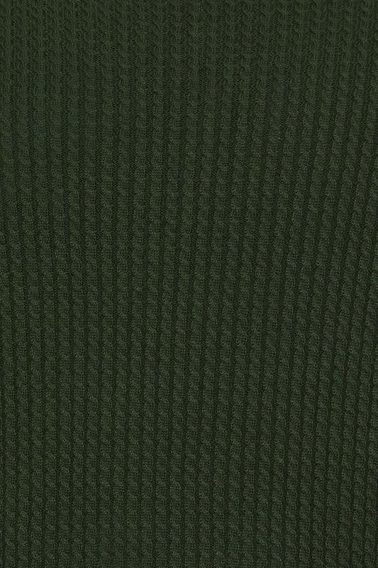 BadRhino Big & Tall Dark Green Cable Knit Mock Shirt Jumper | BadRhino 7