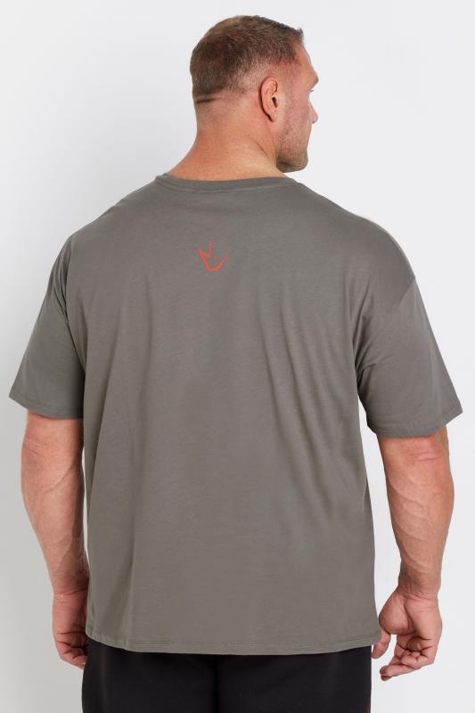 IronRhino Big & Tall Grey Chest Print T-Shirt | BadRhino 3