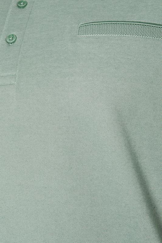 BadRhino Big & Tall Green Textured Polo Shirt | BadRhino 8