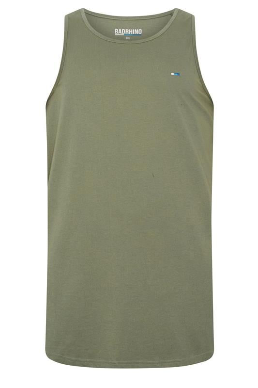 BadRhino Big & Tall 3 Pack Blue/Green/Brown Extra Long Plain Vest Top | BadRhino 8