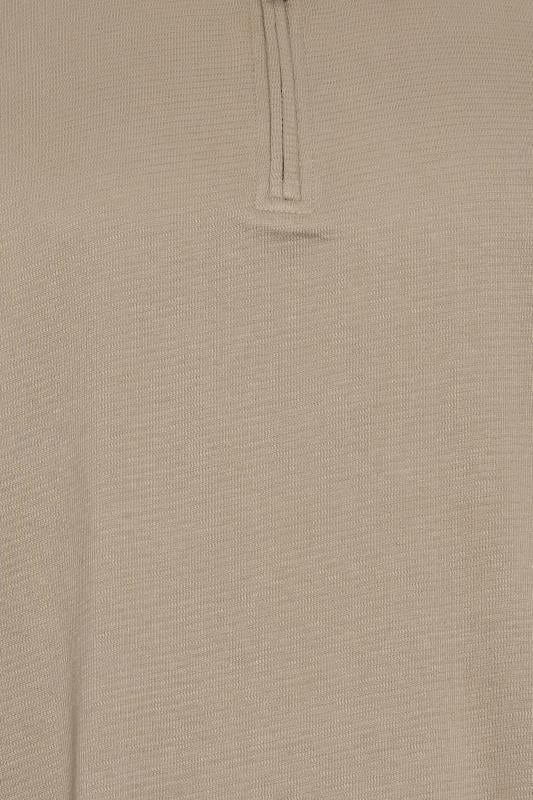 STUDIO A Big & Tall Light Brown Zip Polo Shirt | BadRhino 2