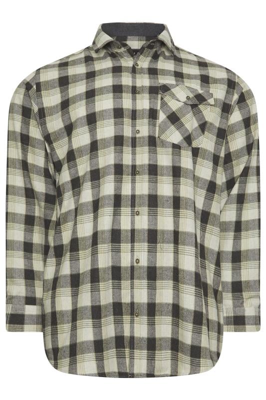 KAM Big & Tall Charcoal Grey Premium Checked Flannel Shirt | BadRhino 3