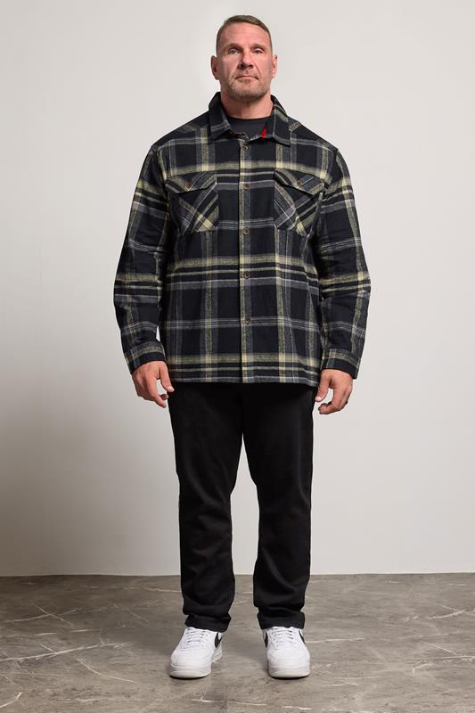 D555 Big & Tall Black Check Overshirt | BadRhino 2