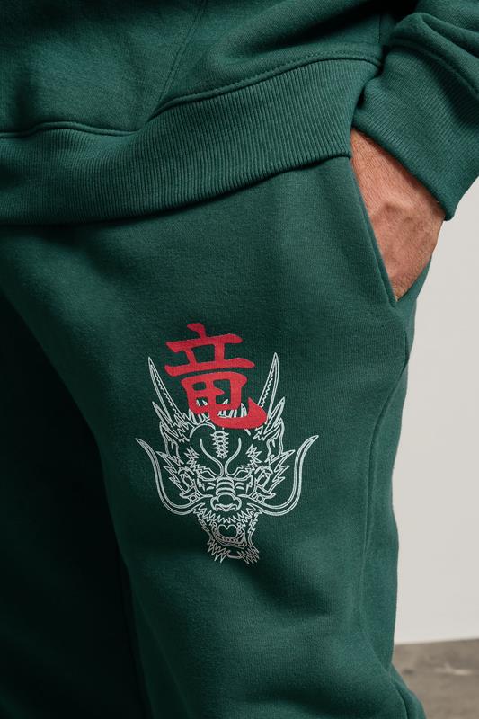 BadRhino Big & Tall Green Dragon Graphic Joggers | BadRhino 4