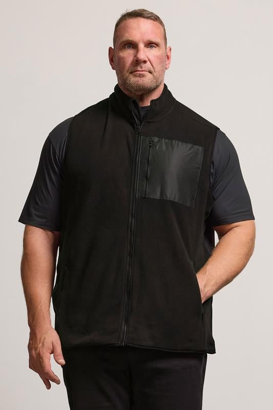 Men's  BadRhino Big & Tall Black Fleece Pocket Gilet