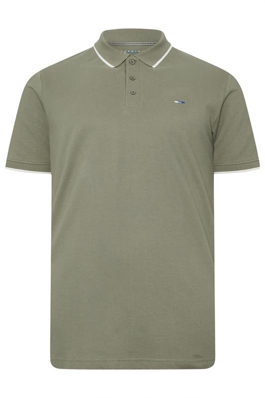 BadRhino Big & Tall 3 PACK Blue/Green/Brown Tipped Polo Shirt | BadRhino 2