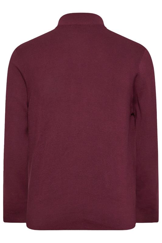 BadRhino Big & Tall Burgundy Red Milano Quarter Zip Jumper | BadRhino 5