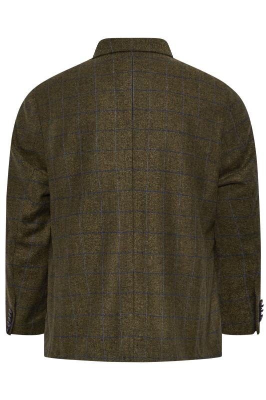 BadRhino Big & Tall Brown Tweed Checked Suit Jacket | BadRhino 4