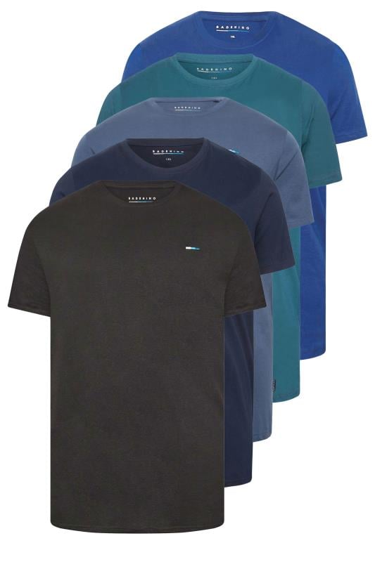 BadRhino Big & Tall 5 PACK Blue & Black Core T-Shirts | BadRhino  3