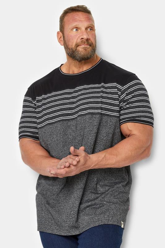 Men's  D555 Big & Tall Black Stripe Print T-Shirt