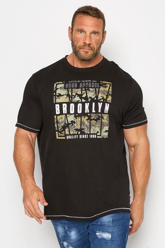 D555 Big & Tall Black Camo Brooklyn T-Shirt | BadRhino 1