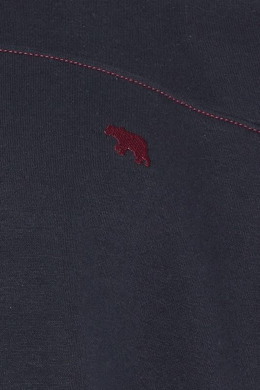 D555 Big & Tall Navy Blue Embroidered Quarter Zip Sweatshirt | BadRhino 3