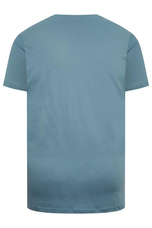 BEN SHERMAN Big & Tall Shadow Blue Signature Pocket T-Shirt | BadRhino 4