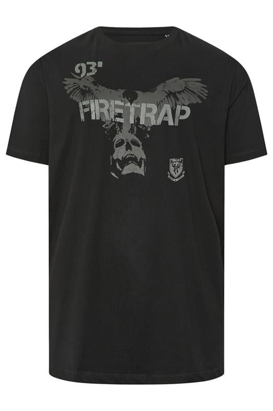 Men's  FIRETRAP Big & Tall Black Hawke Print T-Shirt