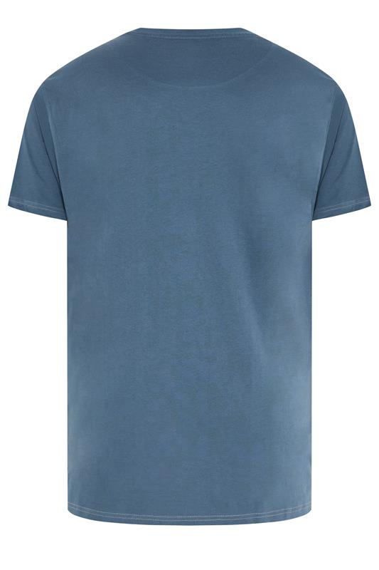 KAM Big & Tall Indigo Blue Vintage Denim Graphic Print T-Shirt | BadRhino 1