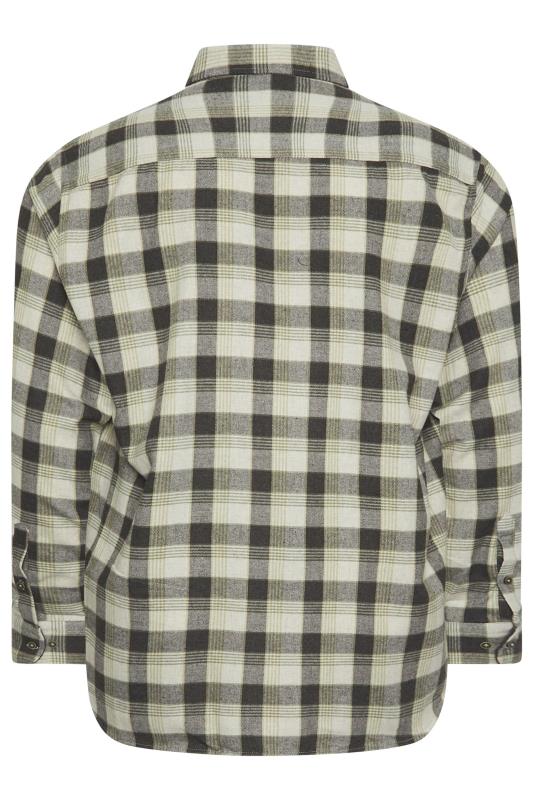 KAM Big & Tall Charcoal Grey Premium Checked Flannel Shirt | BadRhino 4