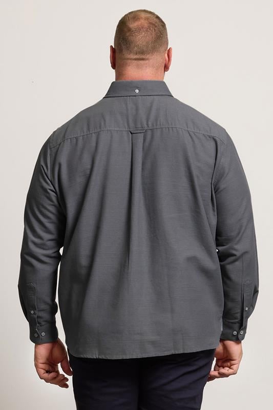 BadRhino Big & Tall Grey Long Sleeve Slub Shirt | BadRhino 3