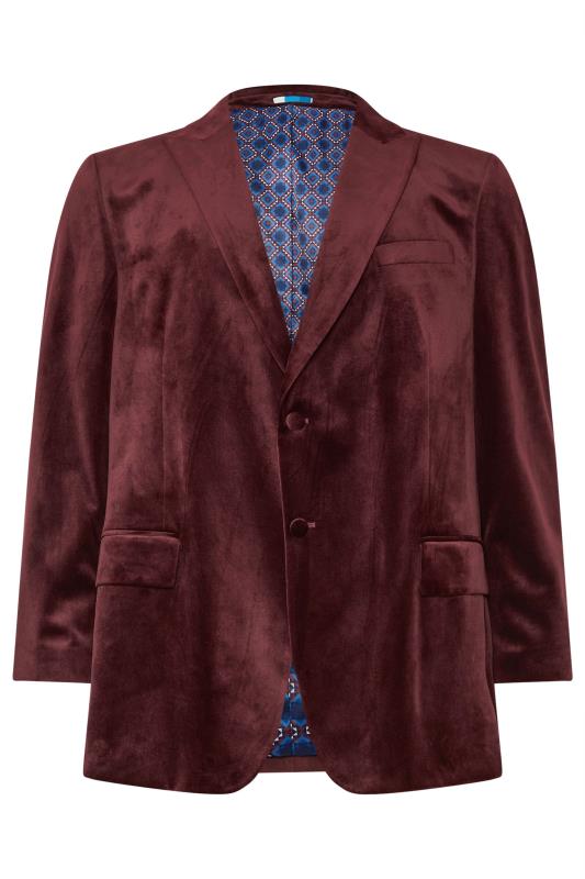 BadRhino Big & Tall Burgundy Red Tailored Velvet Blazer | BadRhino 6