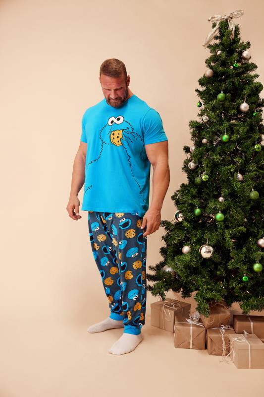 Men's  BadRhino Big & Tall Blue Cookie Monster Pyjama Set