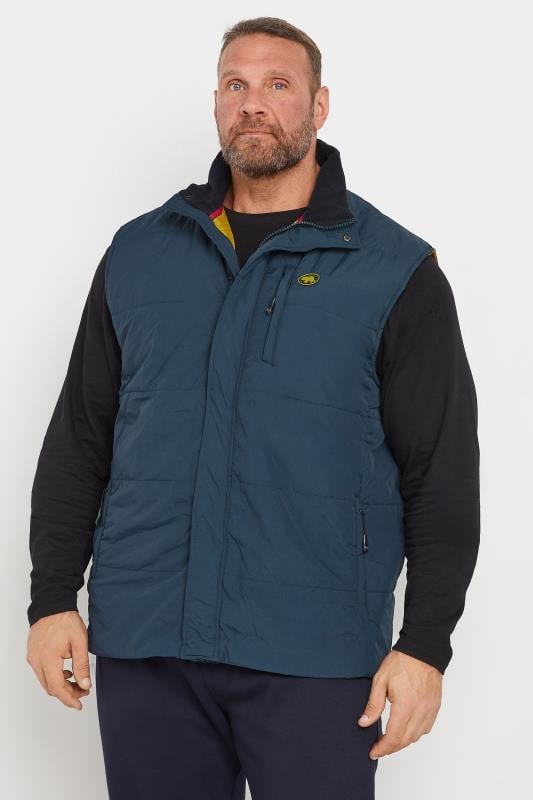 D555 Big & Tall Navy Zip Through Padded Gilet | BadRhino 1