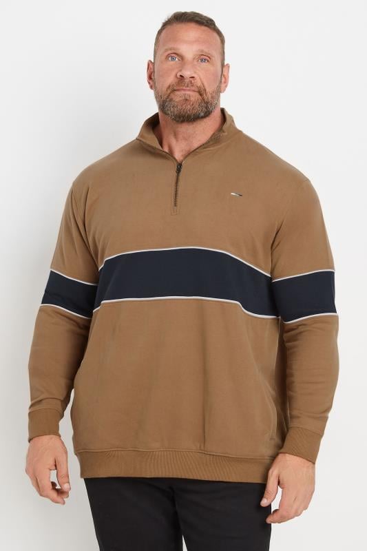 BadRhino Big & Tall Tan Brown Quarter Zip Sweatshirt | BadRhino 3