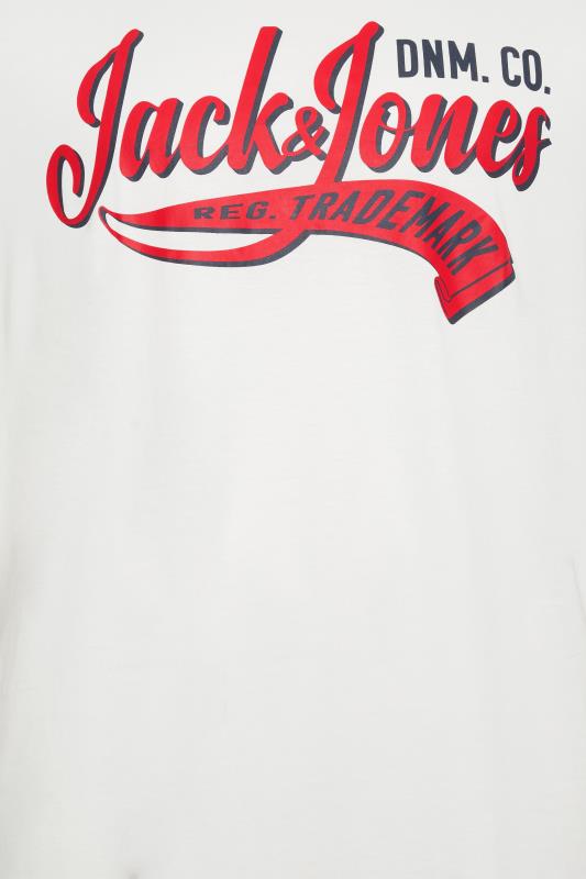 JACK & JONES Big & Tall White 'Trademark' Logo T-Shirt | BadRhino 4