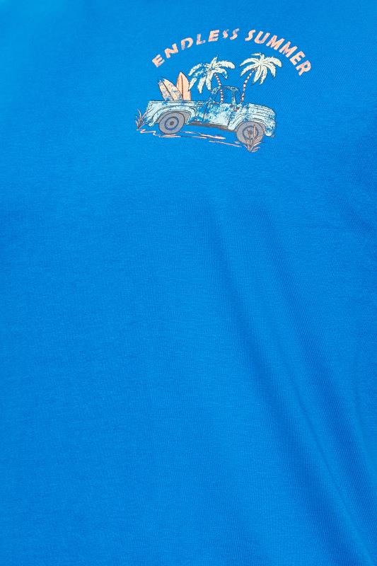 BadRhino Big & Tall Plus Size Cobalt Blue 'Endless Summer' Slogan T-Shirt | BadRhino 3